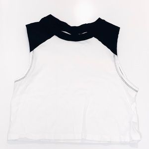 black & white crop top